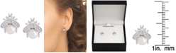 Macy's Mother-of-Pearl & Cubic Zirconia Bee Stud Earrings in Sterling Silver
